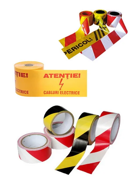 banda avertizare lucrari pericole
